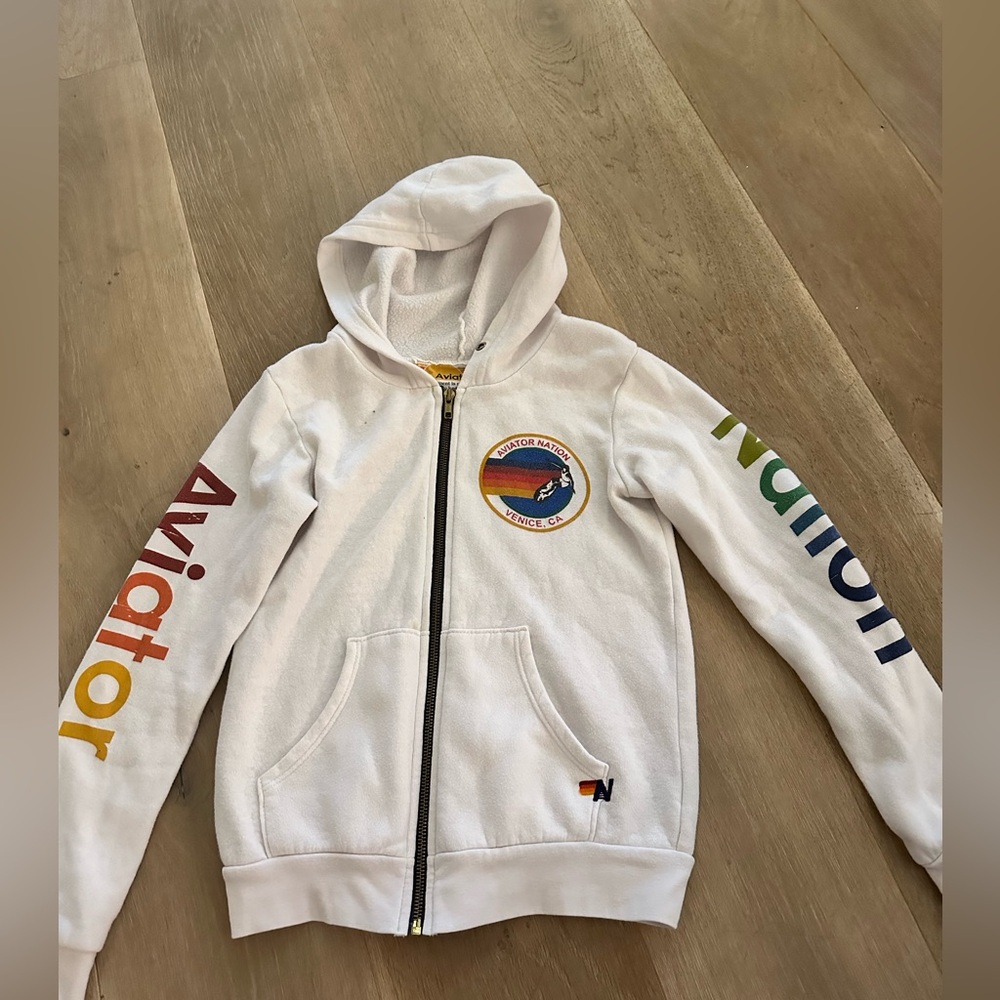 White Aviator Nation sweatshirt